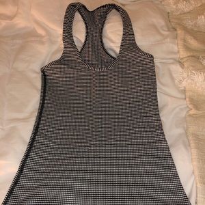 Black and white checkered lululemon Razorback tank